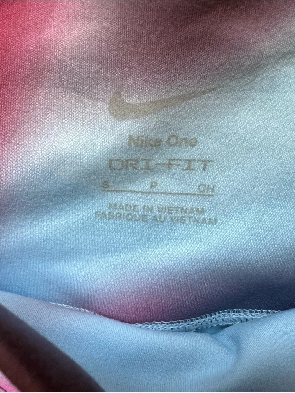 Nike Dri-FIT Abstract Print Leggings - Pink, Light Blue & Burgundy - Picture 5 of 5